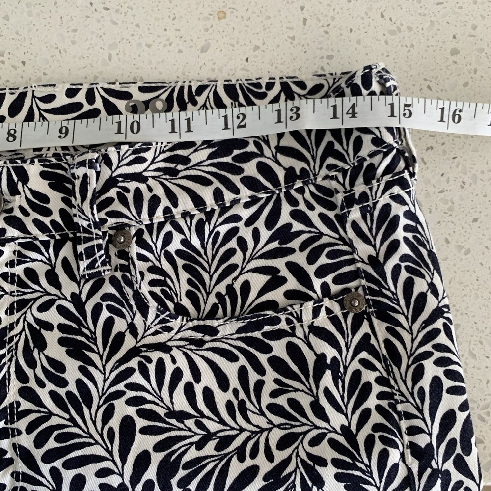 J Crew Midrise Toothpick Pants Black White Floral Print Size 29 - Picture 5 of 8